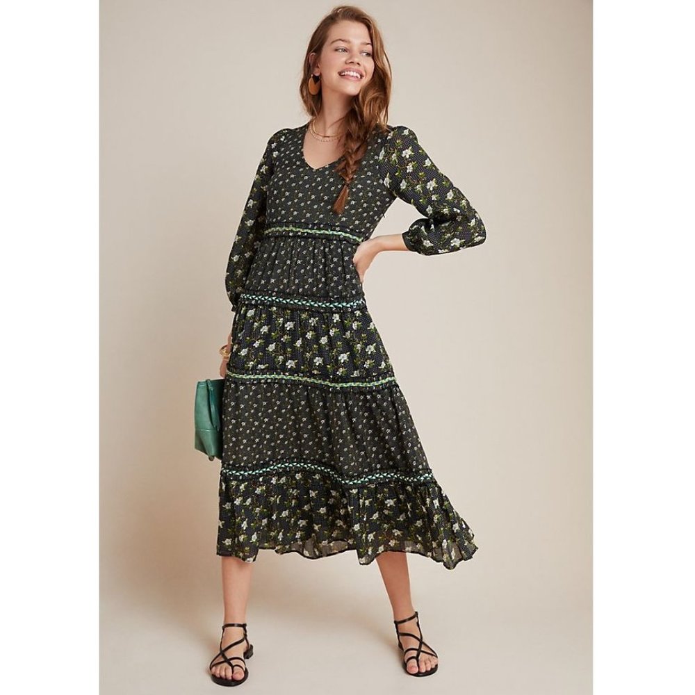 Anthropologie | Karoline Tiered Maxi Dress Size: 4